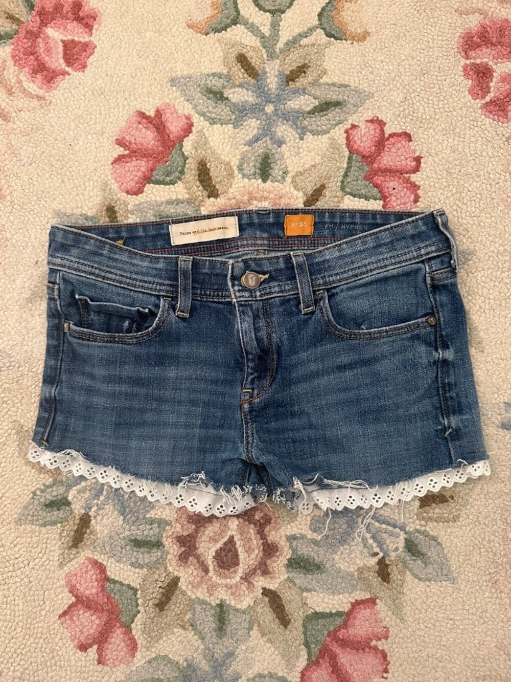 Pilcro Lace Denim Shorts